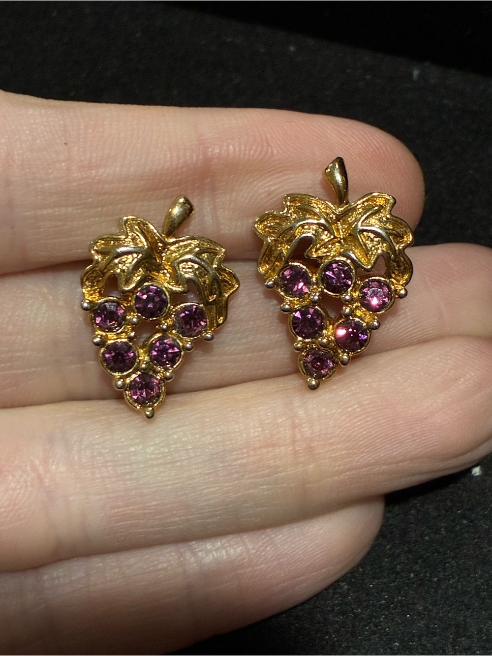 Vintage Avon Grape Cluster Earrings